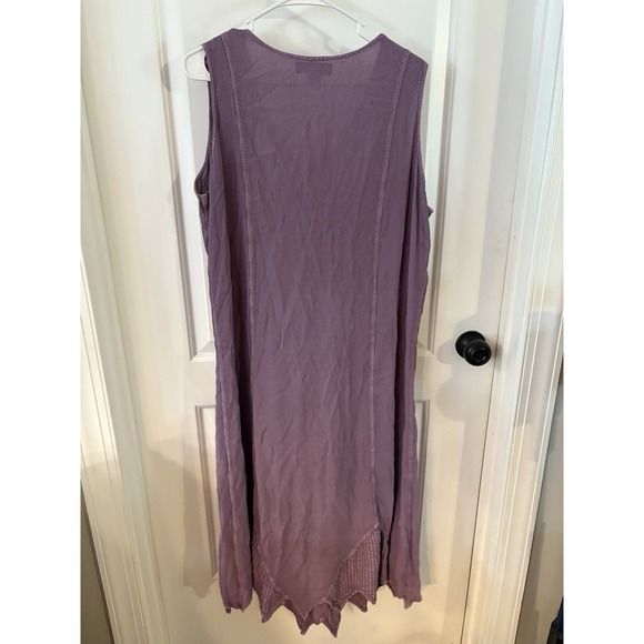 Vtg Silhouettes Purple Maxi Dress 2pc Women's Plus Size 18 Lagenlook Art To Wear - Picture 10 of 13